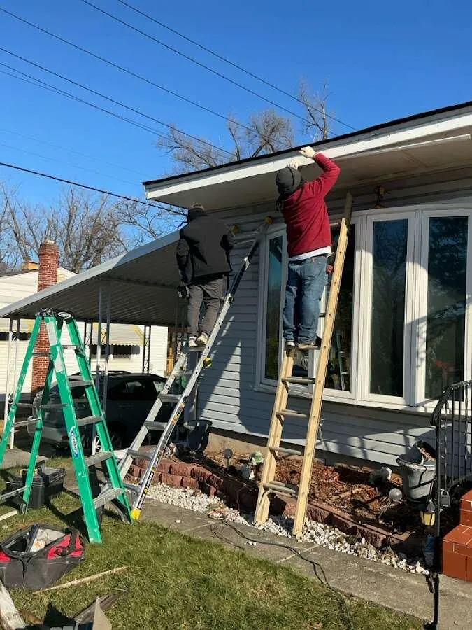 Restoration crew performing exterior repair in Fox Lake